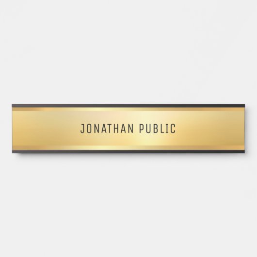 Faux Gold Modern Minimalist Glamour Sjabloon Deurbordje (Voorkant)