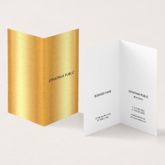 Faux Gold Modern minimalist - Professioneel Visitekaartjes (Binnen en buitenkant)