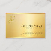Faux Gold Modern Minimalistisch Monogram Professio Visitekaartje (Achterkant)