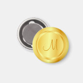 Faux Gold Modern Monogram Elegant Sjabloon Magneet (Voorkant / Achterkant)