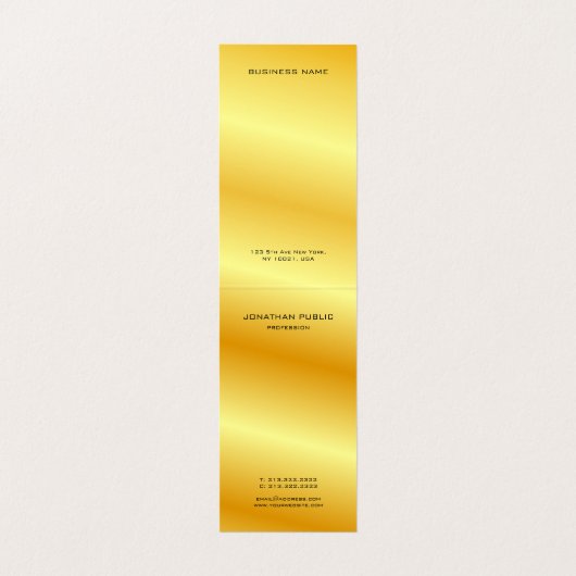 Faux Gold Modern Monogram Elegant Sjabloon Visitekaartjes (Binnenkant ongevouwen)