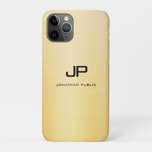 Faux Gold Modern Monogram Naam Sjabloon Glamour iPhone 11 Pro Hoesje