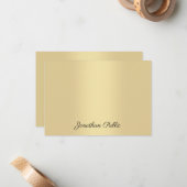 Faux Gold Moderne Calligraphie Script Nom Modèle (Devant/Arrière en situation)