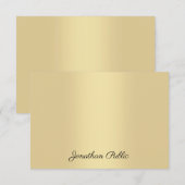 Faux Gold Moderne Calligraphie Script Nom Modèle (Devant / Derrière)