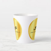 Faux Gold Monogram, op maat gesneden rendy Sjabloo Latte Mok (Voorkant)