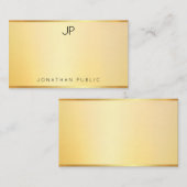 Faux Gold Monogram Sjabloon Modern Minimalist (Voorkant / Achterkant)