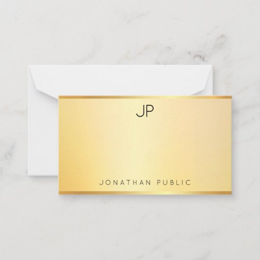 Faux Gold Monogramme Modèle Moderne Minimaliste (Devant)