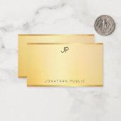 Faux Gold Monogramme Modèle Moderne Minimaliste (Devant/Arrière en situation)