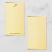 Faux Gold Monogramme Moderne minimaliste Modèle (Devant / Derrière)