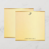 Faux Gold Monogramme Moderne Simple Élégant Modèle (Devant / Derrière)