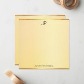 Faux Gold Monogramme Moderne Simple Élégant Modèle (Devant/Arrière en situation)