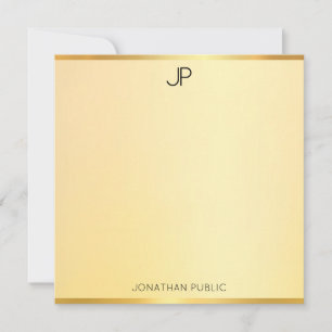 Faux Gold Monogramme Moderne Simple Élégant Modèle