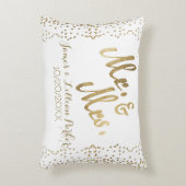Faux Gold Mr en Mrs Monogram Wedding Decoratief Kussen (Voorkant(Verticaal))