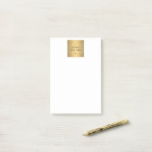 Faux Gold Naam Logo Post-it® Notes (Op bureau)
