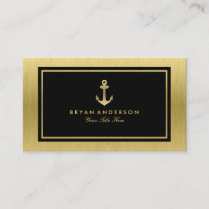 Faux Gold Nautical Anchor Visitekaartje
