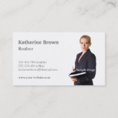 Faux Gold Navy Blue Modern Real Estate Realtor Visitekaartje (Achterkant)