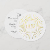 Faux Gold New Year Party Invitation (Devant / Derrière)