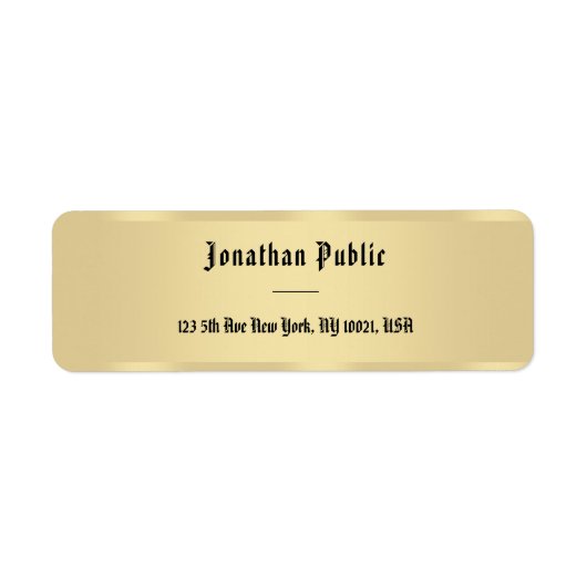 Faux Gold Old Style-tekstscript Sjabloon legant Etiket (Voorkant)