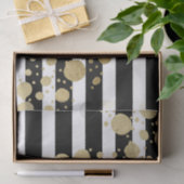 Faux Gold Paint Splatter op zwarte en witte strepe Tissuepapier (Geschenk)