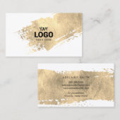Faux Gold Paint Stroke logo Visitekaartje (Voorkant / Achterkant)