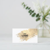 Faux Gold Paint Stroke logo Visitekaartje (Staand voorkant)