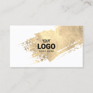 Faux Gold Paint Stroke logo Visitekaartje
