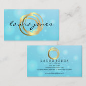 Faux Gold Painted Circle Designer Visitekaartje (Voorkant / Achterkant)