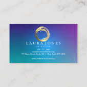 Faux Gold Painted Circle Designer Visitekaartje (Achterkant)