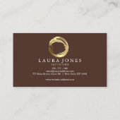 Faux Gold Painted Circle Designer Visitekaartje (Achterkant)