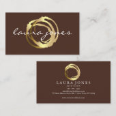 Faux Gold Painted Circle Designer Visitekaartje (Voorkant / Achterkant)