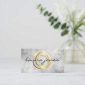 Faux Gold Painted Circle Designer Visitekaartje (Staand voorkant)