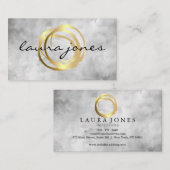 Faux Gold Painted Circle Designer Visitekaartje (Voorkant / Achterkant)