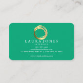 Faux Gold Painted Circle Designer Visitekaartje (Achterkant)