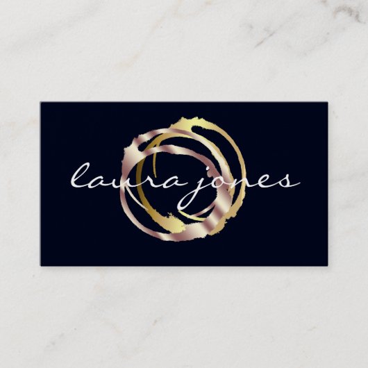 Faux Gold Painted Circle Designer Visitekaartje (Voorkant)