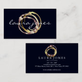 Faux Gold Painted Circle Designer Visitekaartje (Voorkant / Achterkant)