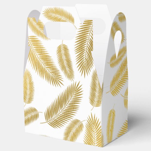 Faux Gold Palm Leaves Pattern Bedankdoosjes (Geopend)