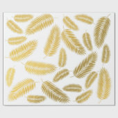 Faux Gold Palm Leaves Pattern Cadeaupapier (Vlak)