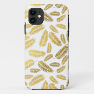 Faux Gold Palm Leaves Pattern iPhone 11 Hoesje
