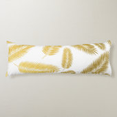Faux Gold Palm Leaves Pattern Lichaamskussen (Voorkant)