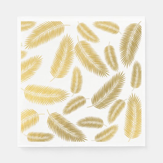 Faux Gold Palm Leaves Pattern Servet (Voorkant)