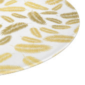 Faux Gold Palm Leaves Pattern Sherpa Blanket Accen Snijplank (Hoek)