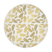 Faux Gold Palm Leaves Pattern Sherpa Blanket Accen Snijplank (Voorkant)