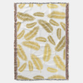 Faux Gold Palm Leaves Pattern Sherpa Blanket Deken (Voorkant Verticaal)