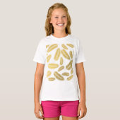 Faux Gold Palm Leaves Pattern T-shirt (Voorkant volledig)