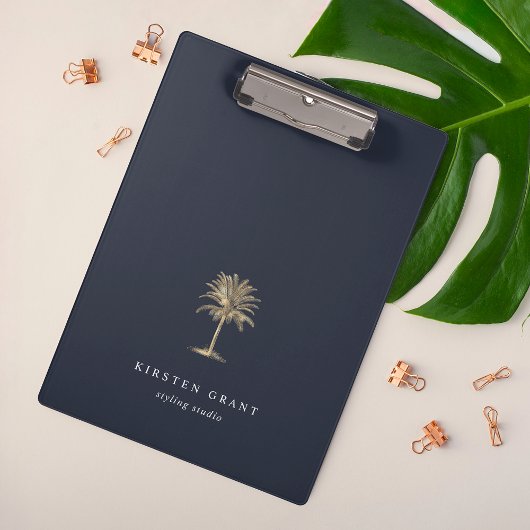 Faux Gold Palm Tree Logo Klembord