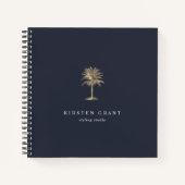 Faux Gold Palm Tree Logo Notitieboek (Voorkant)