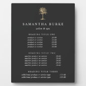 Faux Gold Palm Tree Pricing/Services-scherm Fotoplaat (Voorkant)