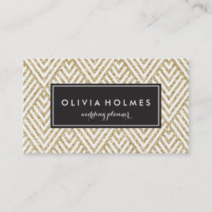 Faux Gold Parties scintillant Chevron Motif Carte