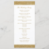 Faux Gold Parties scintillant Programme de mariage (Dos)