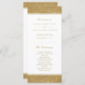 Faux Gold Parties scintillant Programme de mariage (Devant / Derrière)